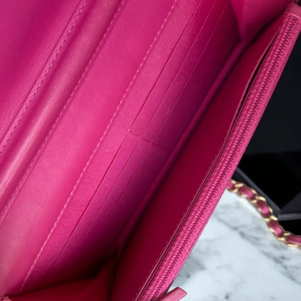 Pink CHANEL Boy Wallet On Chain (WOC)